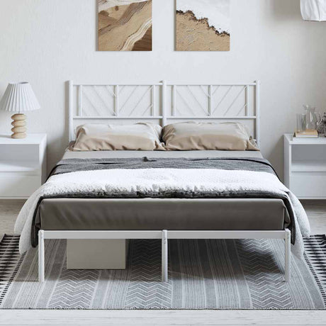 Metal Bed Frame Without Mattress With Footboard 150X200Cm