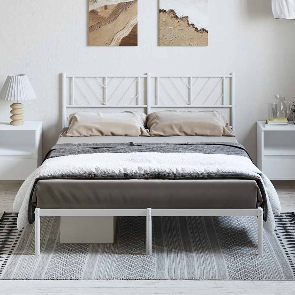 Metal Bed Frame Without Mattress With Footboard 150X200Cm