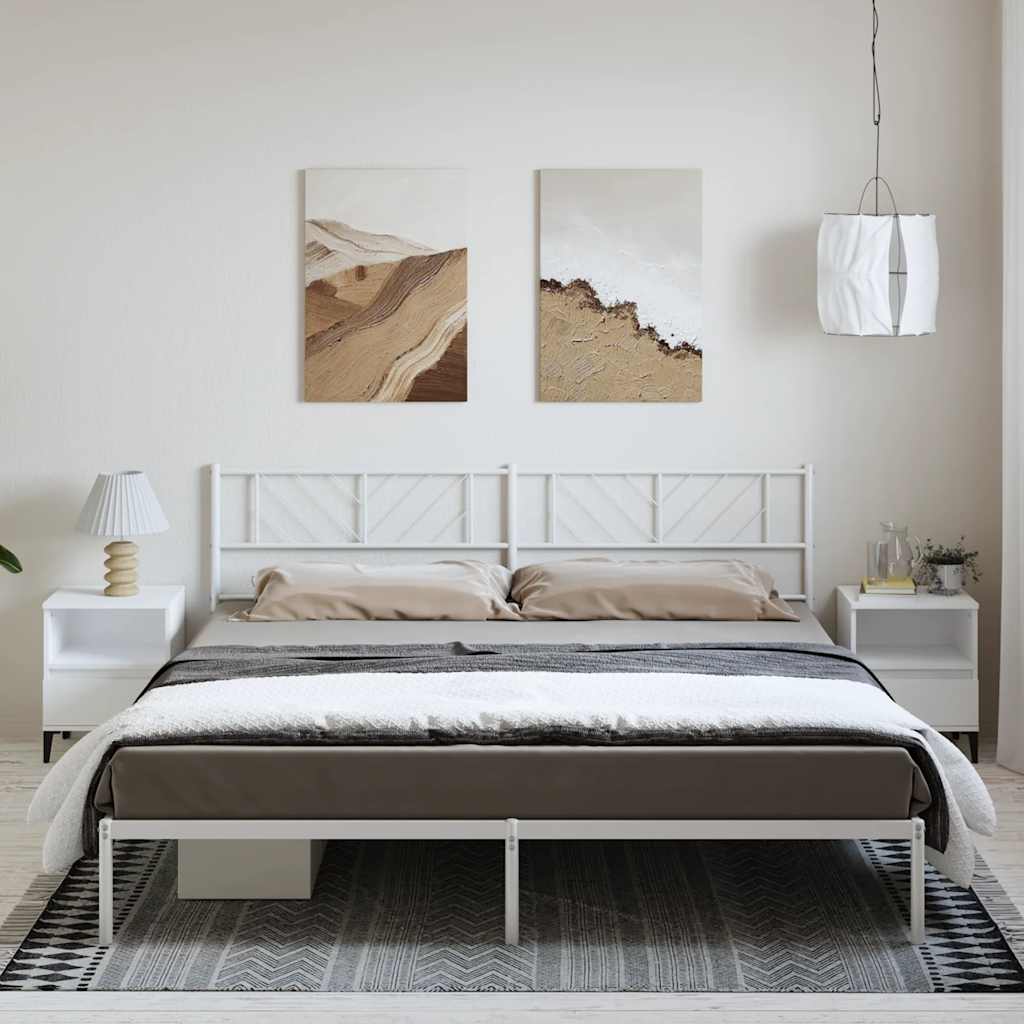 Metal Bed Frame Without Mattress With Footboard 150X200Cm
