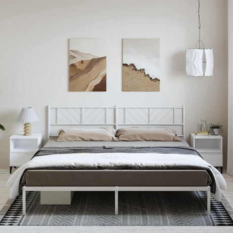 Metal Bed Frame Without Mattress With Footboard 150X200Cm