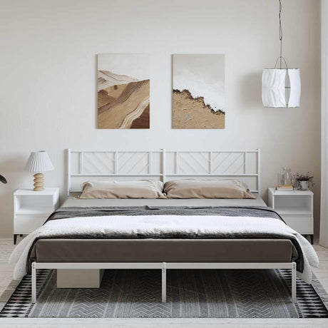 Metal Bed Frame Without Mattress With Footboard 150X200Cm