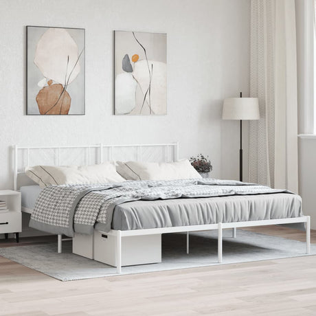 Metal Bed Frame Without Mattress With Footboard 150X200Cm