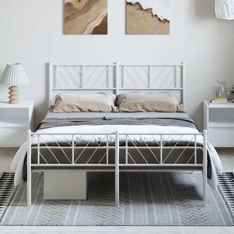 Metal Bed Frame Without Mattress With Footboard 150X200Cm
