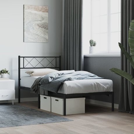 Metal Bed Frame Without Mattress With Footboard 80X200Cm