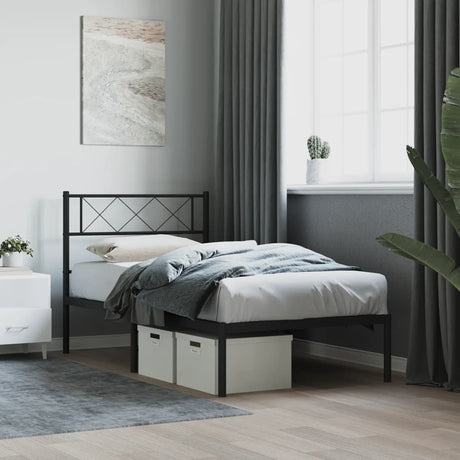 Metal Bed Frame Without Mattress With Footboard 80X200Cm