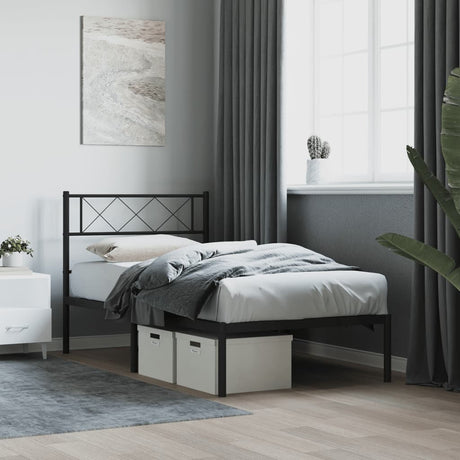 Metal Bed Frame Without Mattress With Footboard 80X200Cm