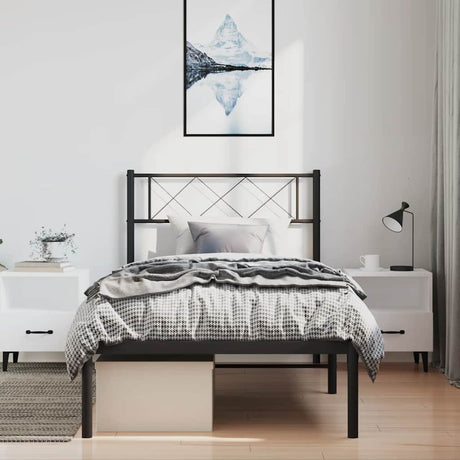 Metal Bed Frame Without Mattress With Footboard 80X200Cm