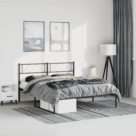 Metal Bed Frame Without Mattress With Footboard 80X200Cm
