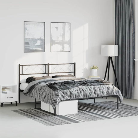 Metal Bed Frame Without Mattress With Footboard 80X200Cm