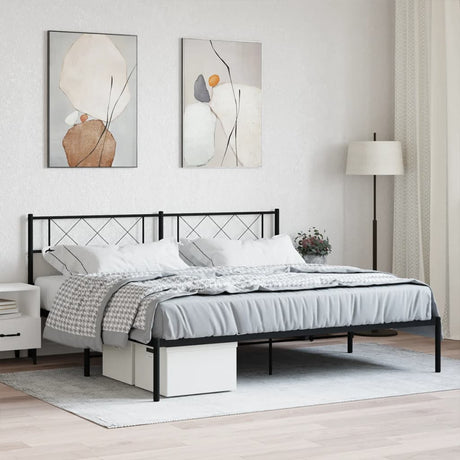 Metal Bed Frame Without Mattress With Footboard 80X200Cm