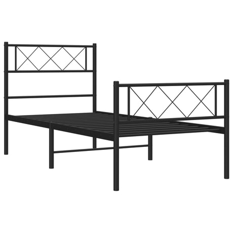 Metal Bed Frame Without Mattress With Footboard 80X200Cm