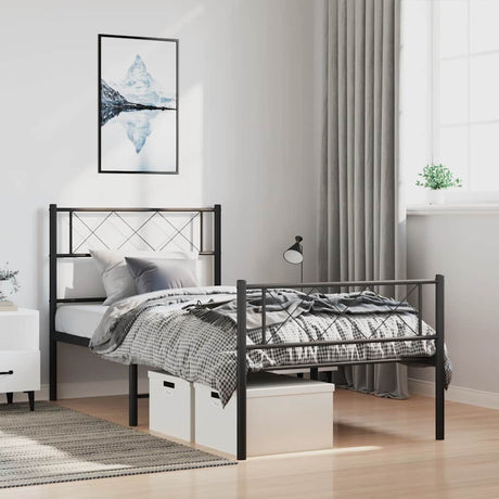 Metal Bed Frame Without Mattress With Footboard 80X200Cm