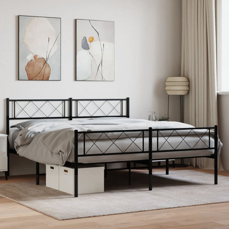 Metal Bed Frame Without Mattress With Footboard 80X200Cm
