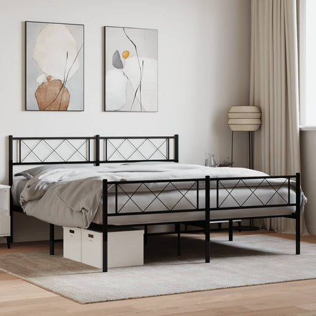 Metal Bed Frame Without Mattress With Footboard 80X200Cm