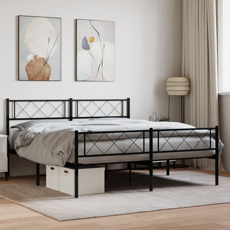 Metal Bed Frame Without Mattress With Footboard 80X200Cm