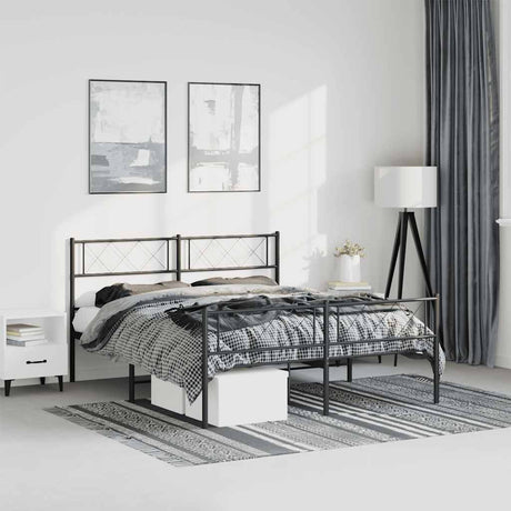 Metal Bed Frame Without Mattress With Footboard 80X200Cm