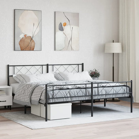 Metal Bed Frame Without Mattress With Footboard 80X200Cm