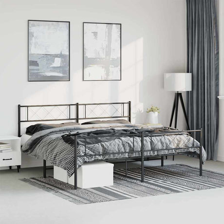Metal Bed Frame Without Mattress With Footboard 80X200Cm