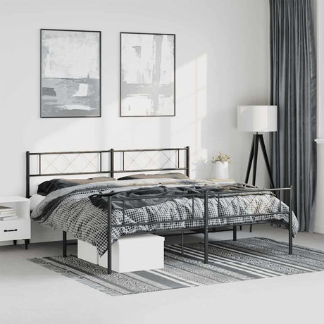 Metal Bed Frame Without Mattress With Footboard 80X200Cm