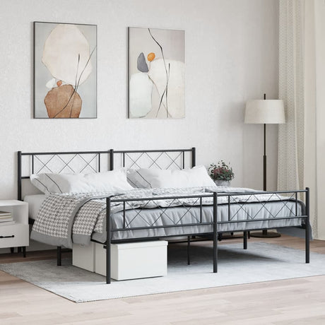 Metal Bed Frame Without Mattress With Footboard 80X200Cm