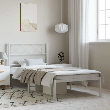 Metal Bed Frame Without Mattress With Footboard 80X200Cm