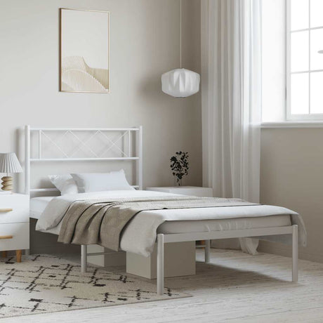 Metal Bed Frame Without Mattress With Footboard 80X200Cm