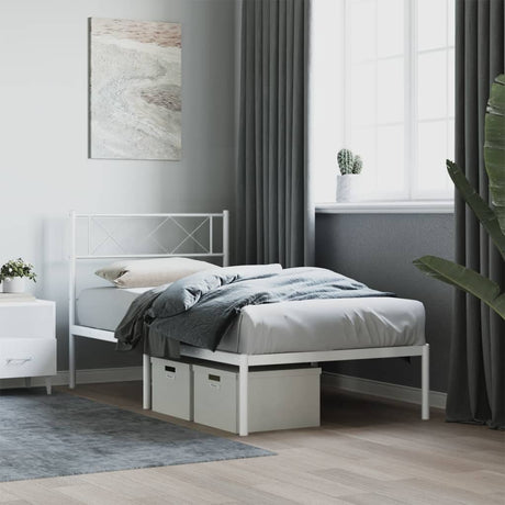Metal Bed Frame Without Mattress With Footboard 80X200Cm