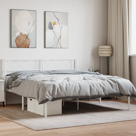 Metal Bed Frame Without Mattress With Footboard 80X200Cm