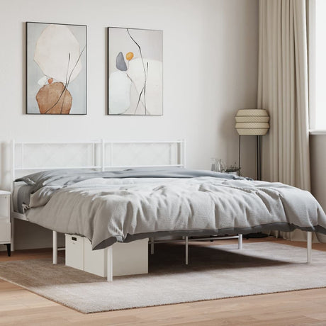 Metal Bed Frame Without Mattress With Footboard 80X200Cm