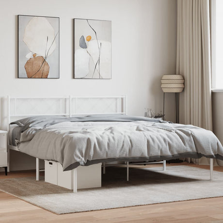 Metal Bed Frame Without Mattress With Footboard 80X200Cm