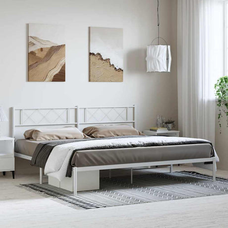 Metal Bed Frame Without Mattress With Footboard 80X200Cm