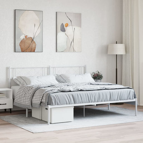 Metal Bed Frame Without Mattress With Footboard 80X200Cm