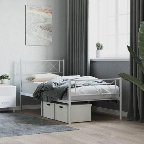 Metal Bed Frame Without Mattress With Footboard 80X200Cm