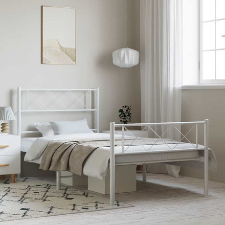 Metal Bed Frame Without Mattress With Footboard 80X200Cm