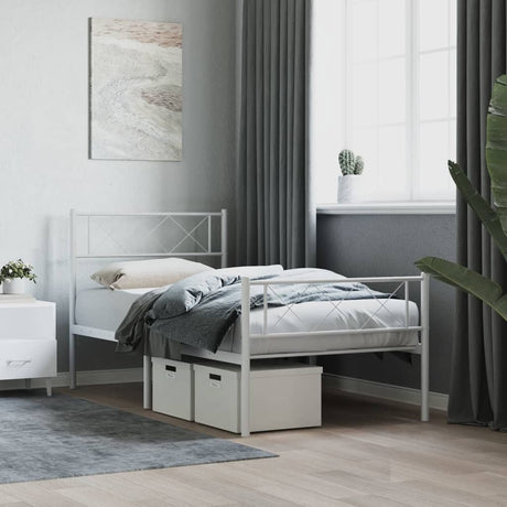 Metal Bed Frame Without Mattress With Footboard 80X200Cm