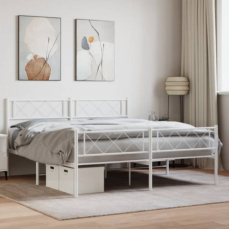 Metal Bed Frame Without Mattress With Footboard 80X200Cm
