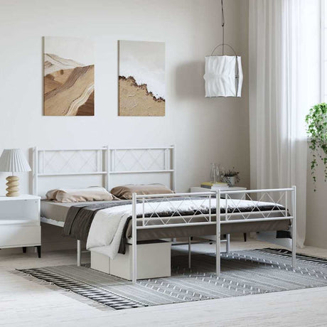 Metal Bed Frame Without Mattress With Footboard 80X200Cm