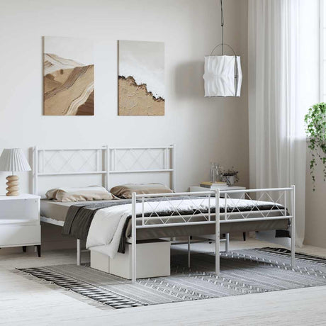 Metal Bed Frame Without Mattress With Footboard 80X200Cm