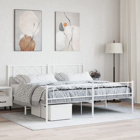 Metal Bed Frame Without Mattress With Footboard 80X200Cm
