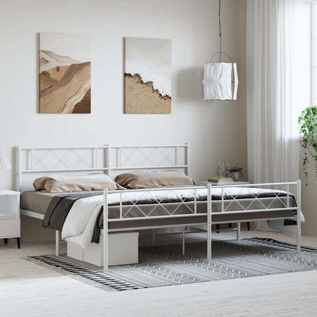 Metal Bed Frame Without Mattress With Footboard 80X200Cm