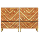 Side Cabinets 2 Pcs Brown And Black 60X33.5X75 Cm Solid Wood Mango