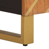3 Piece Bathroom Cabinet Set Brown And Black Solid Wood Mango