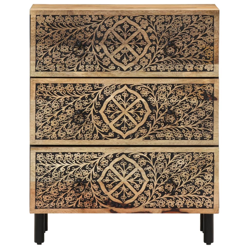Side Cabinets 2 Pcs 60X33X75 Cm Solid Wood Mango