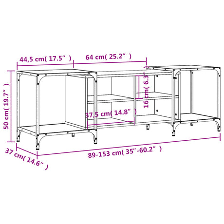 Tv Cabinet 153X37X50 Cm Engineered Wood