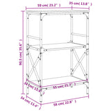 Bookcase 3-Tier 59X35X Engineered Wood