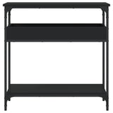 Console Table with Shelf Black 75x29x75cm Engineered Wood