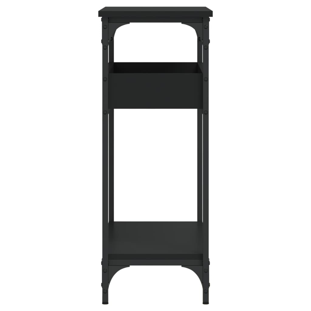 Console Table with Shelf Black 75x29x75cm Engineered Wood