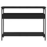 Console Table with Shelf Black 100x29x75cm Engineered Wood