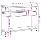 Console Table with Shelf Black 100x29x75cm Engineered Wood