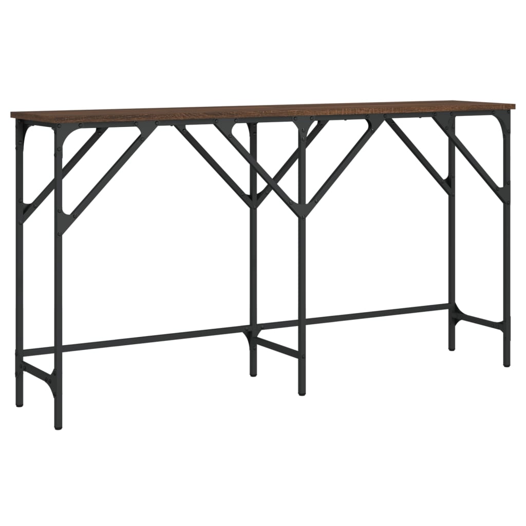 Console Table Brown Oak 140x29x75 cm Engineered Wood